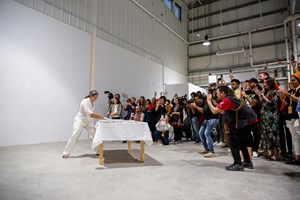 Closing Performance: Arahmaiani, 'Breaking Words.' Evening Notes: Day 2. FIELD MEETING Take 6: Thinking Collections (26 January 2019), in collaboration with Alserkal Avenue, Dubai. Courtesy of Asia Contemporary Art Week (ACAW).